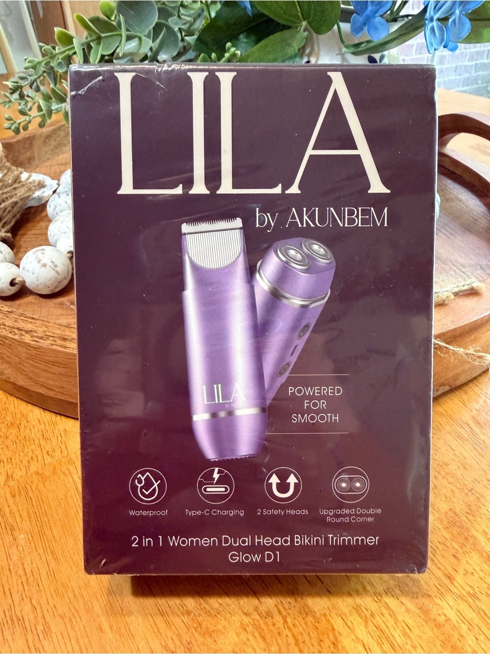 LILA 2-in-1 Women Dual Head Bikini Trimmer Glow D1- Purple